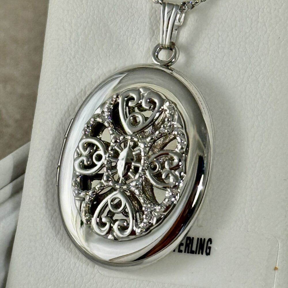 Large  Oval Sterling Locket with Celtic Pattern Engraved with an S